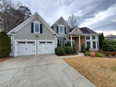 front exterior of repainted house in roswell, georgia